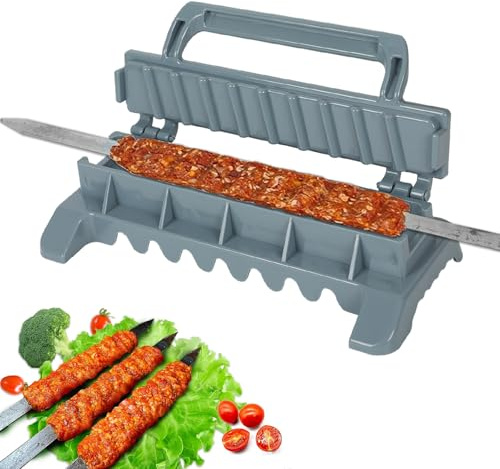 Kebab Maker Presse Spieße, Aktualisiertes Einfache Kebab Maker Presse Kebab, Tragbare Kabob Grillspieße, Wiederverwendbare Manuelle Kabob, Manueller Kabob Maker, Kabob Maker für Grillpartys