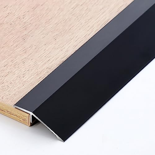 Tira De Transición De Umbral De Metal De Laminado A Baldosa, Tira De Borde De Alfombra Antideslizante, Tiras De Cubierta De Piso De Borde De Puerta para Vinilo Laminado Mármol (Color: Negro, Tamaño: