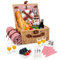 Wicker Picnic Basket for 4 Person,Handmade Willow Hamper Basket with Picnic Blanket,4 Sets of Utensils Cutlery Perfect for Picnic Camping Outdoor