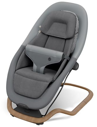 Maxi-Cosi Dove Pro Babywippe, 0–3 Jahre, 0–15kg, CloudSoft Vibrationen, Gepolsterte Einlage, Verstellbarer Kopfstütze, Leichtgewicht, Zusammenklappbar, Tragbar, Natürliches Wippen, Elegance Graphite