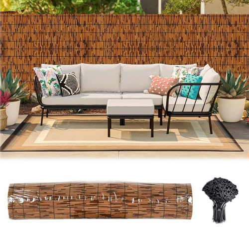 Générique Clôture en Roseau Naturel Brise-Vue Jardin Rouleaux Clôture décorative séparation Paravent de Balcon Tapis de clôture de Roseau pour Exterieur Plafond Carport