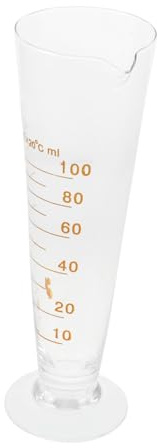 HEALEEP Glass Measuring Beaker Heat Resistant Laboratory Triangular Cup with Clear Scale for Precise Science Experiments and Easy Pouring Lightweight Glass for Accurate Liquid Measurement