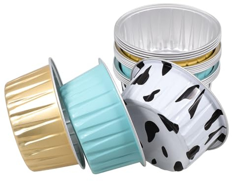 Sosoport 15piezas Moldes de Aluminio para Pasteles Muffins y Bizcochos Reutilizables para Hornear Unidades para Fiestas y Cocina Color Aleatorio