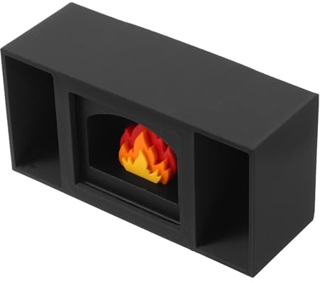 TOGEVAL Cheminée Miniature Noire pour Maison de Poupée Modèle Décoratif Vintage Accessoire de Cheminée de Table pour Diorama Décoration de Micro-Paysage Mobilier Miniature Adapté aux