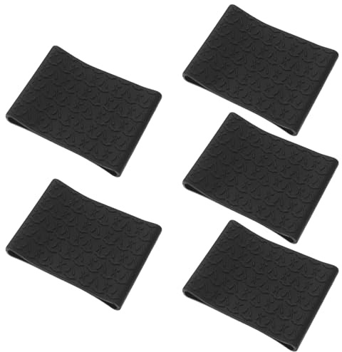 HAMPPLIES 5 Pièces Lot de 5 Manchons de Tondeuse en Silicone Antidérapants et Anti-vibrations, Taille Moyenne Noire, Protection Pare-chocs Lavable pour Tondeuses à Cheveux et Rasoirs
