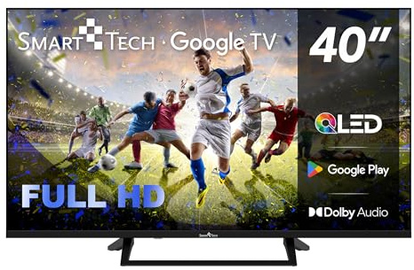 Smart Tech TV 40 (100 cm) 40QG01V Google TV QLED Full HD; 3 HDMI, 2USB, Son Dolby Digital Plus
