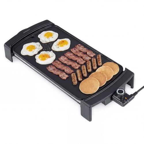 COSTWAY Parrilla Eléctrica, Antiadherente, Temperatura Ajustable (50x20cm)