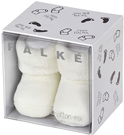 FALKE Unisex Baby Erstling B So Cotton Plain Socks 1 Pair, White Off-White 2040, 1-6 months