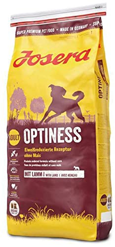 JOSERA Optiness (1 x 15 kg) | Adult | Premium Trockenfutter für ausgewachsene Hunde | Lamm & Geflügel | eiweißreduziert & ohne Mais | weizenfrei | wertvolle Fettsäuren | Hundefutter | 1er Pack