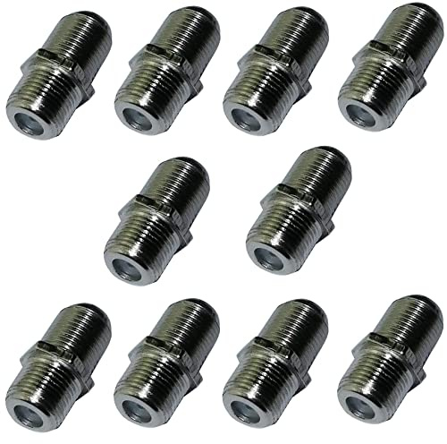 AERZETIX: 10x connecteurs raccord coupleur Adaptateur fiche F-F Femelle-Femelle pour câble coaxial antenne TV