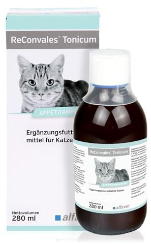 Alfavet ReConvales Tonicum Katze - 280 ml Appetitanreger & Aufbaunahrung | Ergänzungsfuttermittel in der Rekonvaleszenz, bei Untergewicht, hepatischer Lipidose oder nach Operationen, für Katzen