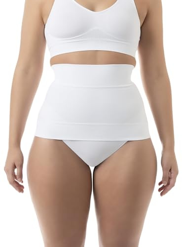 FarmaCell 605 (Weiss, XL) Shapewear Bauchweggürtel Damen, Figurformende Unterwäsche, Made in Italy