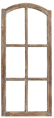 Posiwio Deko-Fensterrahmen Holz- Rahmen Fenster-Attrappe Holz Natur Shabby gewischt Vintage