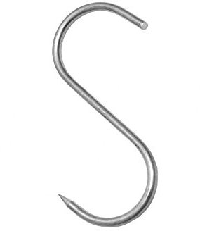 Wolfcut 10 ganchos para carne en S, ganchos CNS, ganchos para carniceros, ganchos para ahumar, configuración: 80/4 mm