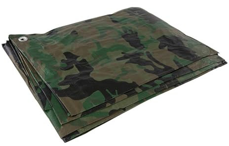 Silverline 488443 Camouflage Tarpaulin Cut 2.4 x 3m / Actual 2.3 x 2.85 m, Green