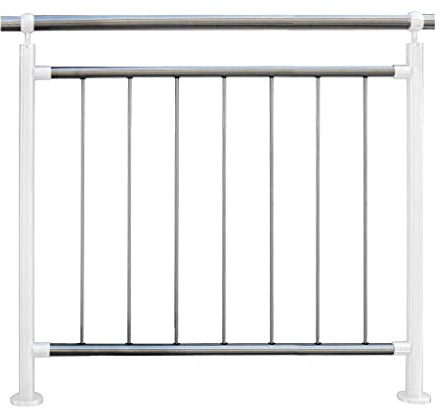 TIBU Ringhiera con montanti verticali per balcone, terrazza, parapetto, lunghezza: 1090 mm, altezza: 900 mm