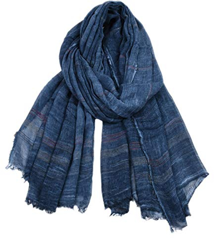 YONKOUNY Schal Herren Herbst und Winter Weiche Gestreifter Schal aus Baumwolle Lang Halstuch Gentleman Herrenschal Prime Quality