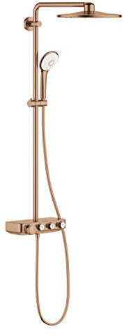 Grohe SmartActive 310 Multijet THM Duo Rundduschsystem, integriertes Thermostat, 3 Strahlen, Antikalk-System, Serie Euphoria, 59,6 x 31 x 110 cm, Kupfer gebürstet (Ref: 26507DL0)
