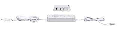 Paulmann 99947 éclairage de meubles Clever Connect Driver 12 V CC incl. boîtier de distribution 3x max. 25 watts transfo Blanc transformateur plastique ballast
