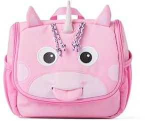 Affenzahn Kulturtasche für 1-5 Jährige Kinder im Kindergarten als Kulturbeutel für Mädchen und Jungen Einhorn - Rosa