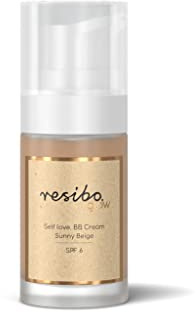 Resibo, naturlig tonad dagkräm Self Love, ansiktskräm naturlig kosmetik, BB-kräm, fuktkräm, finnborttagare, smink foundation concealer, solskydd, solig beige, 30 ml