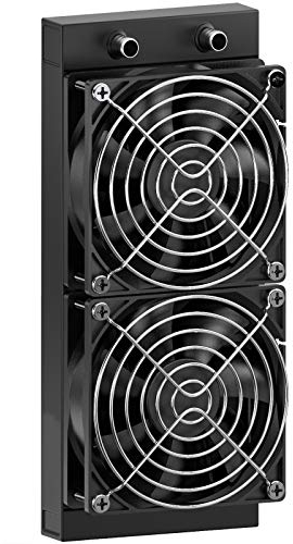 CLDIY Raffreddatore ad acqua, 12 tubi, in alluminio, con ventola per computer PC, sistema di raffreddamento ad acqua, DC12 V, 240 mm