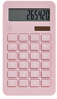 Miquelrius - Calculatrice Solaire, 10 Chiffres, Grandes Touches, écran LCD, Couleur Rose