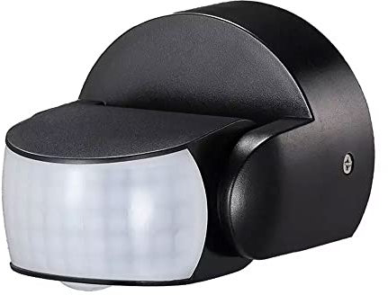etc-shop Bewegungsmelder Sensor Außensensor Bewegungssensor Eingang, Dämmerungsschalter Erfassungsabstand 12m drehbarer Kopf IP65 schwarz, HxLxB 6,25x9,2x7,6 cm