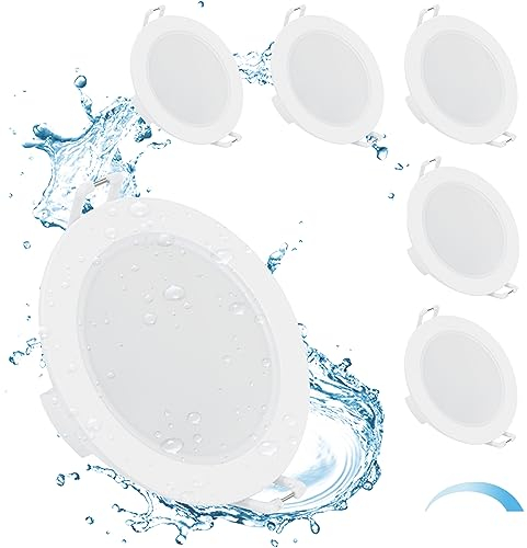 Gr4etc Faretti da Incasso Dimmerabile, 6 x 6W Faretti da Incasso per Cartongesso IP65, Bianco Naturale 4000K, 35mm Ultra-Sottile, Faretto LED Incasso, Spot LED Incasso para Bagno Cucina, Foro 68-80mm