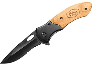 Wurmbaden Angelmesser Taschenmesser mit Holzgriff
