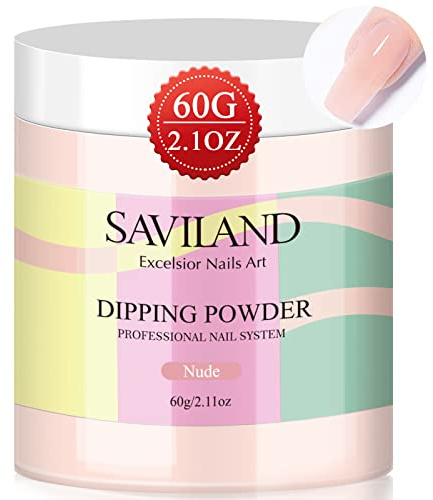 Saviland Kit de Manucure French Nail Art 60g Poudre à Tremper Ongles Nu