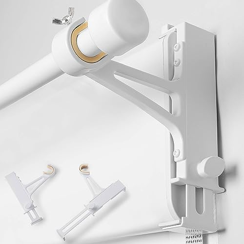 WeloWelo Support Tringle à Rideau Sans Perçage – Support Réglable et Antidérapant pour Coffres de Volet Roulant – Installation Facile – Hauteur 14-24 cm – Diamètre 20-28 mm