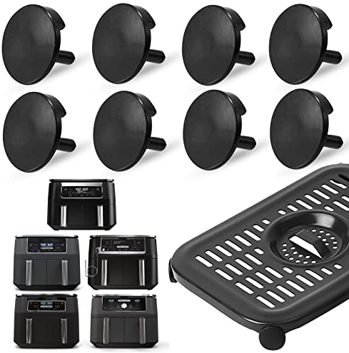 8 Stück Ninja Air Fryer Gummipuffer Ersatz Wiederverwendbar Hitzebeständig Lebensmittelqualität Silikon Luftfritteuse Gummifüße Tabs Tipps Zubehör für Ninja Air Fryer Grill Pfanne Platte