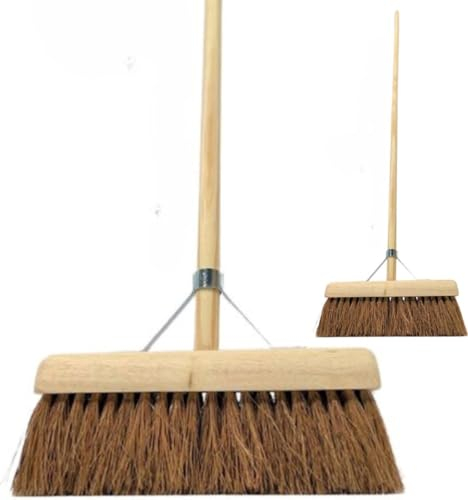 Synx Tools Coco Balai à l'intérieur 30 cm - Balais Souples - Balayeuse à Balai - Balai - Balayeuse - Jardin - Nettoyage - Balai intérieur Doux Coco avec Manche 130cm