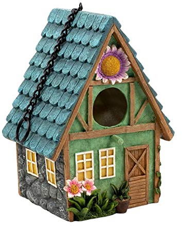 Vogelhaus-Kiste Habitat Roosting Tasche, Kunstharz, handbemalt, zum Aufhängen, bunt, Garten, Landhaus, Vogelhaus, Outdoor, Terrasse, dekorativer Nistkasten für kleine Vögel
