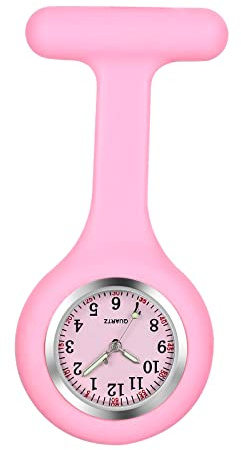 Avaner Schwesternuhr Silikon Krankenschwesteruhr Pflegeuhr Krankenschwester Uhren mit Quadratisches Zifferblatt Brosche Fob Uhr Analog Quarz Hängende Taschenuhr für Arzt Doktor Krankenschwester