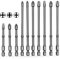 10 Piezas Set de Puntas de Atornillar (110mm+65mm), Lytool Antideslizante Hexagonal Accesorios para Taladro y Destornillador SL/PH2, PH1, PH2, PH3, PZ1, PZ2, PZ3