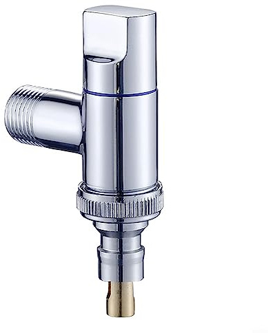 Waschmaschinen-Winkelventil, Waschmaschinen-Wasserhahn, Messing, Wasserstop, Schnellöffnungswinkelventil (Silber)
