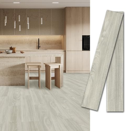 MULGREAT Peel and Stick Vinyl Flooring, Floor Tiles Self Adhesive Waterproof Wood Grain Planks, DIY for Bedroom, Kitchen, Living Room Home Decor, Natural Oak