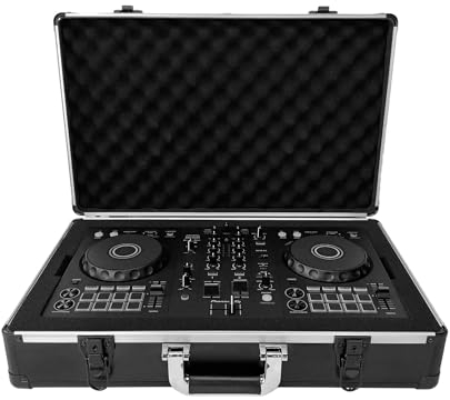 UNISON Case pour Pioneer DJ DDJ-FLX4, valise de protection (valise de transport, avec mousse découpée individuellement, design léger, fermetures métalliques, poignée ergonomique en caoutchouc)