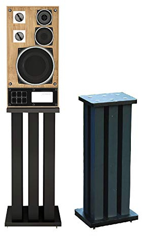 Pieds d'Enceintes 1 paire de supports d'enceintes surround, colonne métallique à 12 racines de 5 x 5 cm, pour réglage de remplissage de sable en option, écoute améliorée (noir) (taille : 45 cm)
