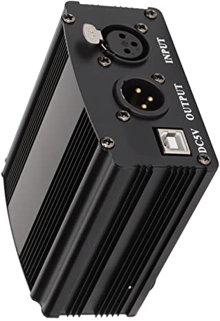 48-V-Phantomspeisung mit Adapterkanal, Phantomspeisung, Kondensator-Mikrofon-Netzteil mit 3-poligem XLR-Kabel und USB-Kabel, XLR-Kabel für Musikaufnahmegeräte, Phantom