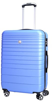 VIDA since 1995 Valise Rigide VR611B roulettes Double Rapport Qualité/Prix (Bleu Argenté (Blue, M-SOUTE-68L-3.1Kg-47x27x67cm)