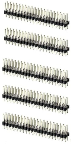 ShillehTek 5pcs (2x20pin) Dual Male Header Double Row Straight Connector Pin Headers (2.54mm) for PCB, Breadboards, Raspberry Pi, Ardiuno, ESP32 - Compatible with Raspberry Pi Zero GPIO