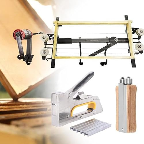 Bienenstock-Nestrahmen-Ziehdraht-Werkzeugset, Honigrahmen-Einfädeln, Bienenrahmen-Spannwerkzeug-Set mit manueller Holznagelpistole aus Edelstahl, Drahtspanner und Bienenrahmen