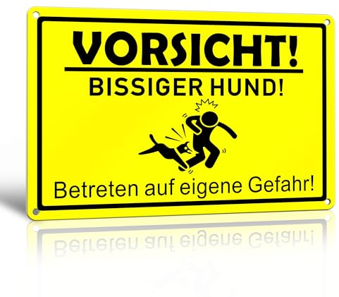TAKULA 30 * 20CM Warnung vor dem Hunde Schilder-Vorsicht Bissiger Hund Schild,Schild Hunde,Warnschild Vorsicht Bissiger Hund,Reflektierendes Aluminiumschild