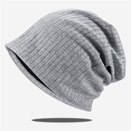 LVUNZJCA Strickmütze für Damen Gestrickte Stapelmütze, Strickmütze, Wickelmütze for Damen Damen Wintermütze(Light Grey)