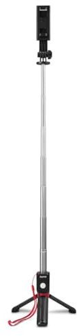 Hama Selfie Stick 23-70 cm with Bluetooth Remote (Travel Tripod Lightweight 136 g, Folded Size 17.5 cm, Phone Tripod with Remote, 2-in-1 Phone Holder for iPhone, Samsung and More)