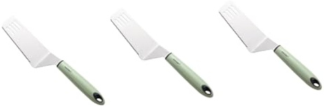 MAGICLULU 3 Pz spatola per Bistecca Spatola per bistecche Pala attrezzo griglia per raclette Frusta scanalato Wok Barbecue Pinna Raschietto da Cucina Turner sgorgare spatole scanalate Green