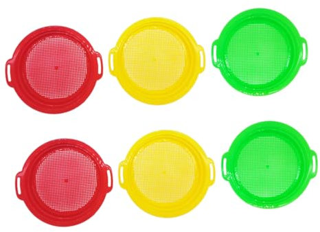 VICASKY 6pezzi Setaccio Per Sabbia in Plastica Kit Giocattoli Per Spiaggia Setaccio Di Sabbia Attrezzo Da Spiaggia Portatile Per Ragazzo Ragazza Ragazza Giocattolo